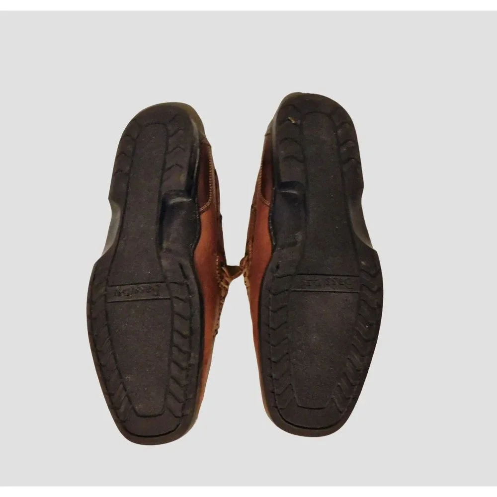 Bass Mens Tassel Loafers 10M Brown Leather Slip On Merino